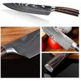 MDHAND Couteaux de Cuisine , Couteau Japonais Tranchant en acier inoxydable en plusieurs tailles avec Poignée confortable, Cout175-3