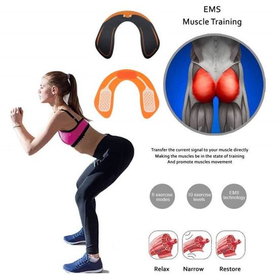 EGEYI Hips Trainer Electrostimulateurs fessier,Intelligent Portable Massage pour Aider /à Fa/çonner Le Muscle et /à Sculpter Les Courbes et Raffermir Les Fesses Femme Homme