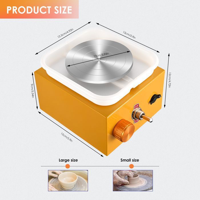 Kit Roue Poterie Enfant Débutant | Avec Lumière Et Peinture | Vitesse Réglable | Loisir Créatif 6 Ans Et + - 6