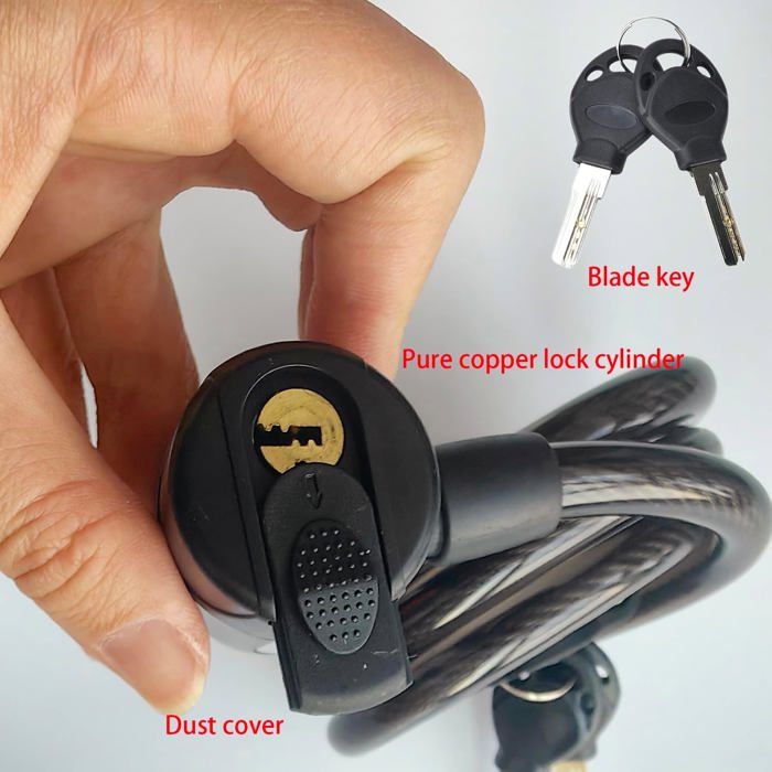 Antivol Vélo à Câble – Combinaison 4 Chiffres, Câble En Acier PVC, Longueur Moyenne – Pour VTT, électrique, Trotinette