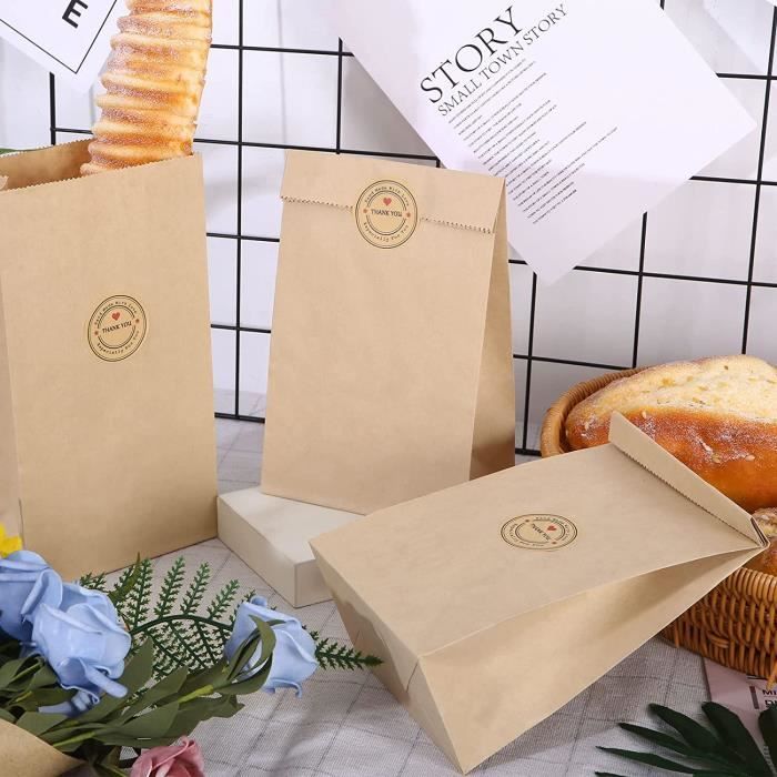 Lot De 50 Sacs En Papier Kraft 9 X 14 Cm – Sacs à Fond Plat Avec Fenêtre Et Fermeture éclair, Qualité Alimentaire, Refermables, Rechargeables – Idéal Pour Les Céréales, Les épices