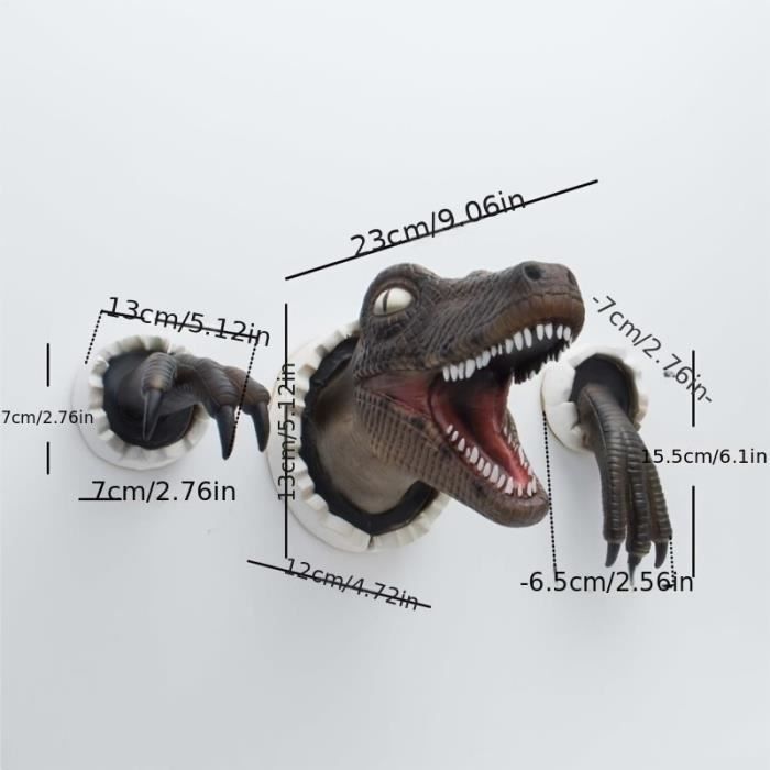 Tête De Mort Tricératops Dinosaure - Figurine Crâne Relief à Suspendre 19,5 Cm