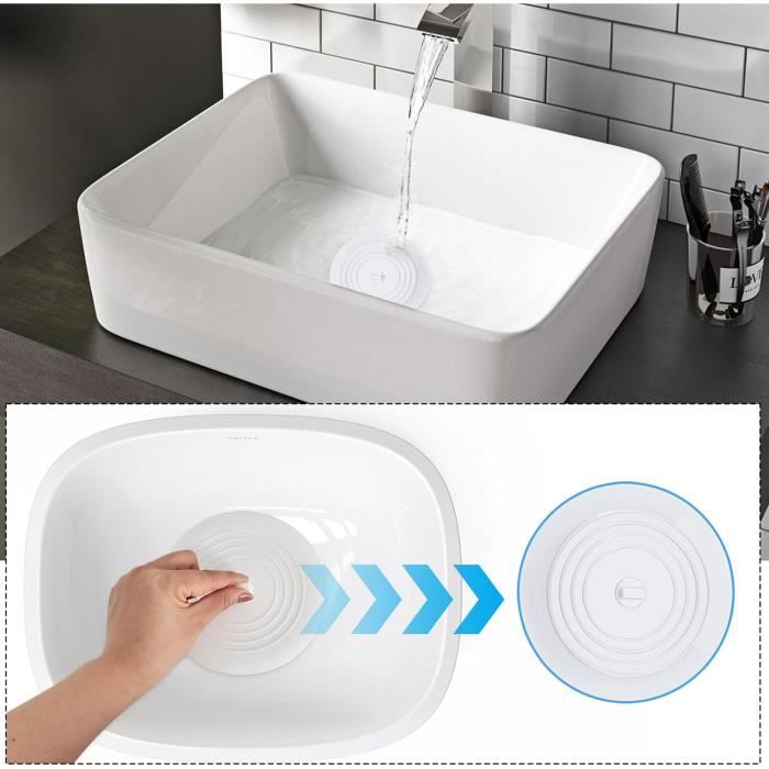 Lot De 3 Bouchons D'évacuation En Silicone Universels - 15cm - Pour évier, Baignoire, Lavabo - 7