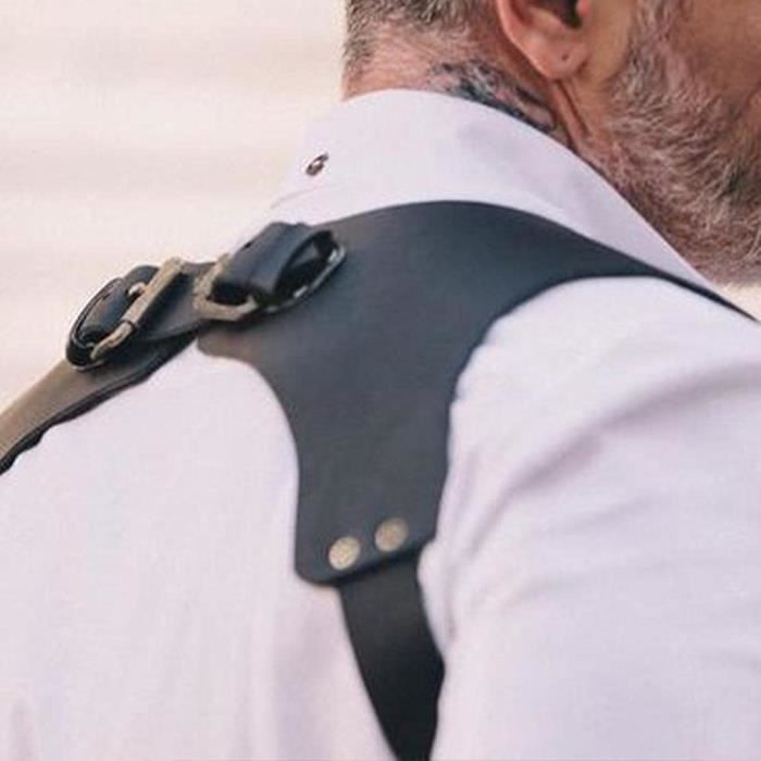 Bretelles de ceinture de travail en cuir souple pour homme avec 5