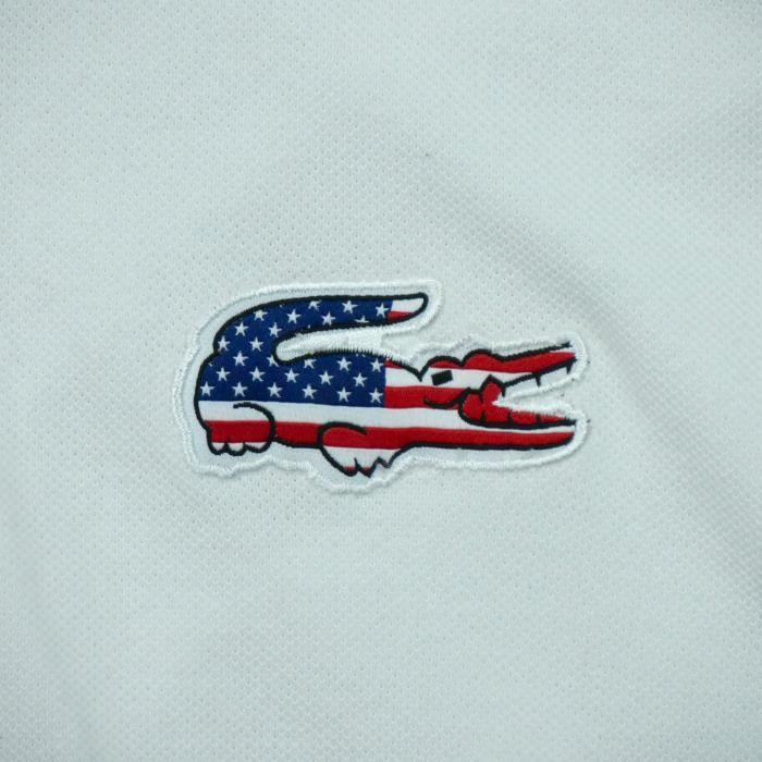 Polo lacoste femme bleu blanc rouge top