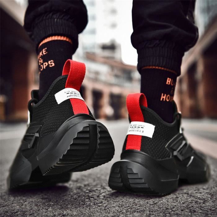Baskets Homme grande taille JS t r tro Respirant Rouge Rouge