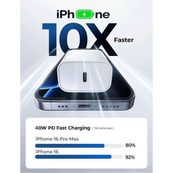 Chargeur USB-C 30W + Câble Nylon 3m – Pour IPhone 16/15, Samsung, IPad, Charge Rapide PD, Sécurité Multi-protection