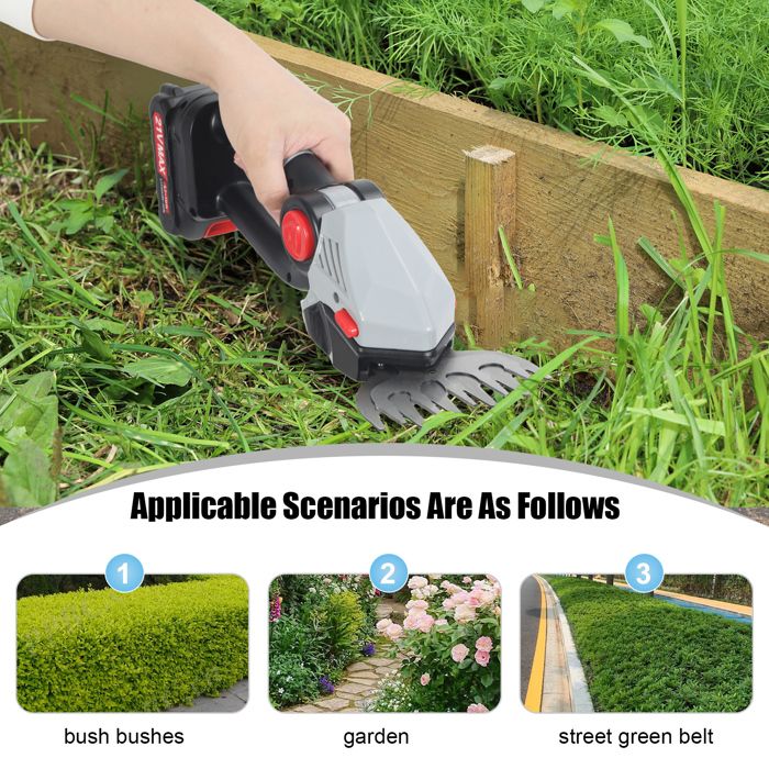 Taille-Haie Électrique Sans Fil 24V Yofidra - 2 Lames (30cm & 10cm) - 2 Batteries 1500mAh - Pour Jardin Et Pelouse