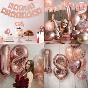 Lot De 9 Décorations De Table 18e Anniversaire Filles - Or Rose Élégant, Nid D'Abeille 3D Pour Fête Inoubliable