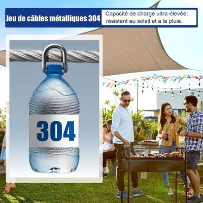 Corde En Acier Inoxydable à Suspendre Kit,50M Cable Métallique,kit Palissage Plantes Grimpantes Metallique Pour Garde Corps Escalier 5aafgvc 90659418