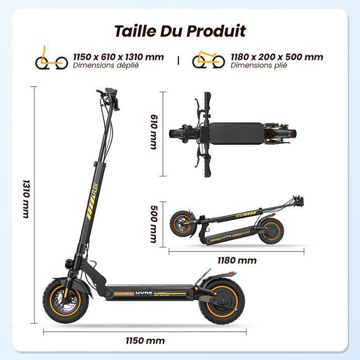 Trottinette électrique Tout-terrain R33 10 Pouces - Pliable, 100 Km D'autonomie, ABE, 500W