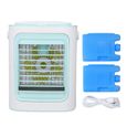 Mini Climatiseur– Ventilateur USB avec Humidification et 2 Glacières – pour Bureau et Maison – Blanc