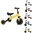 BELFOYER - Vélo Draisienne Tricycle 3 en 1 pour Enfants - Jaune - Selle et Guidon Réglable-0