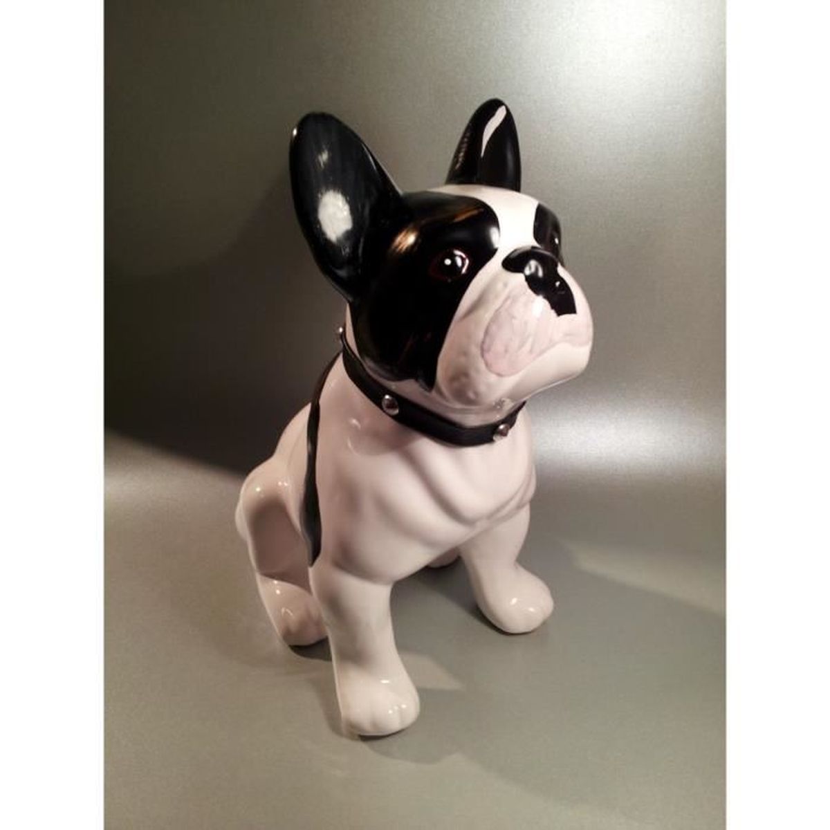 Statue de Bouledogue Français en céramique, décoration Laure Terrier