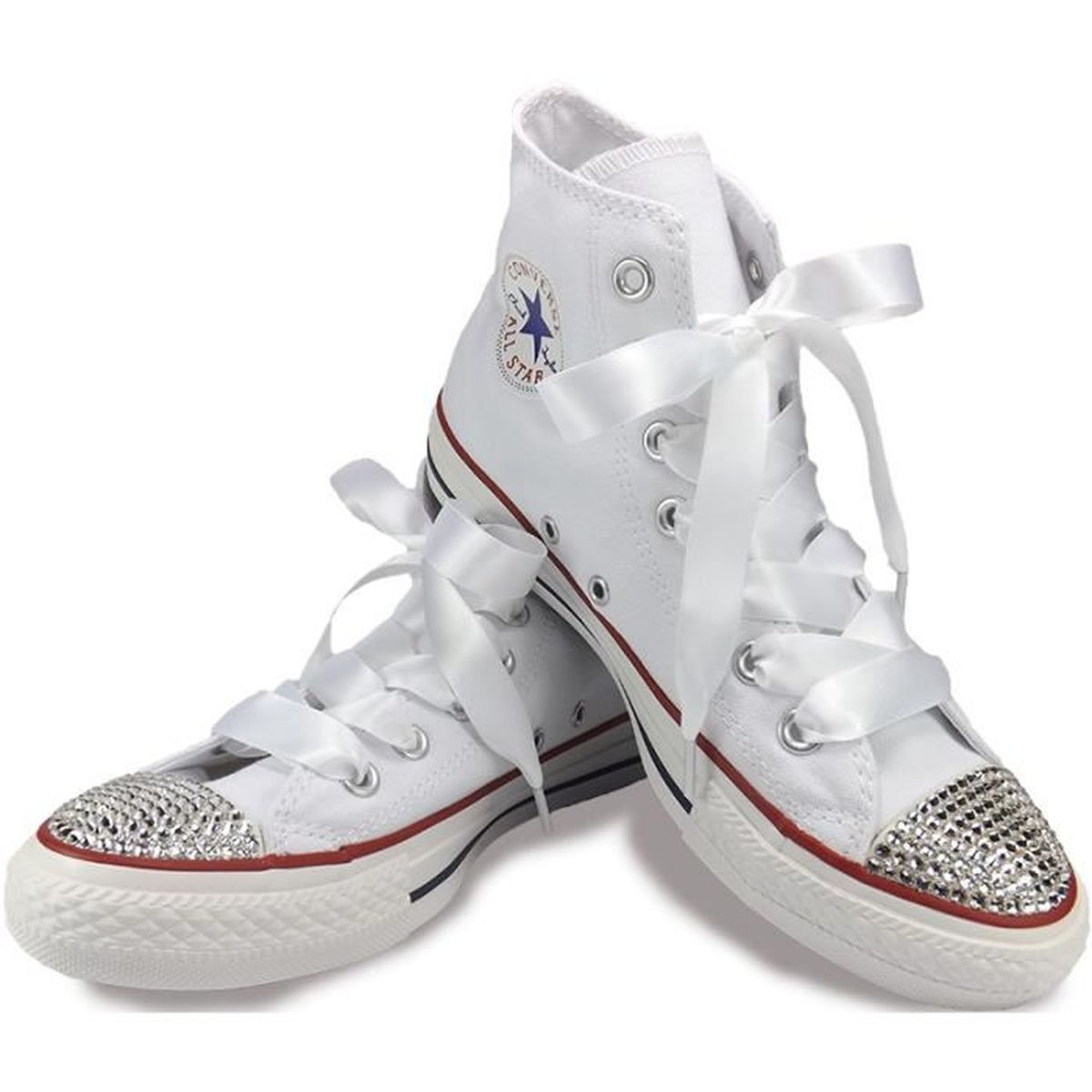142cm White Satin Ribbon Shoelaces for Converse Trainers Boots & More Blanc  White - Cdiscount