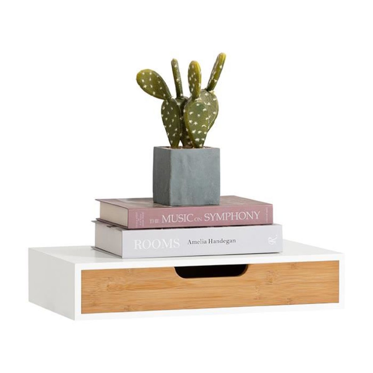 Sobuy Frg92 Wn Etagere Murale Avec Tiroir Bois Et Bambou Achat