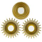 LAIQIANKUA Lot de 3 Miroirs Murale Rond Doré pour Decoration Murale dans Maison, Salon et Chambre Cadeau Femme et Maman Miroir