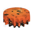 PASSIONOVA INN Halloween 137x274cm halloween ronde nappe citrouille et toile d'araignée La nappe lavable est imperméable et antitache