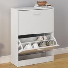 IDMARKET Meuble à chaussures 12 paires KLARK 2 portes blanc