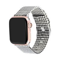 Bracelet de rechange Noir en Canvas Watch Strap Replacement compatible pour Apple Watch IWatch 1/2/3/4 Blanc