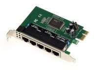 Carte PCIe SWITCH ETHERNET avec chipset IC Plus IP175 - 5 Ports