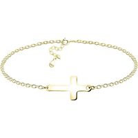 Sofia Milani - Bracelet pour Femmes en argent 925 - Plaqué Or - avec Pendentif en Forme de Croix - 30133