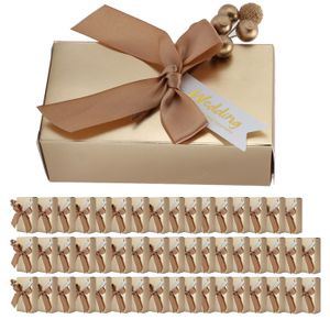 Grande Boîte Cadeau Mifferer 33x25x12.5cm - Avec Couvercle Et Nœud - Noire, Pour Mariage, Noël, Anniversaire