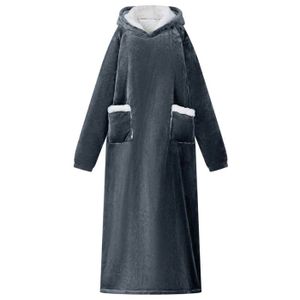 Pull Plaid Femme Gentlewarm Sweat à Capuche Surdimensionné Pull Plaid Polaire Chaude Sherpa Couverture Avec Manches Et Poche, Taille Unique Pour Adultes, Femmes, Hommes, Adolescents Plaid Chien