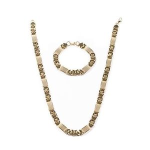 AURSTORE/® bijoux PARURE BRACELET ET CHAINE HOMME FEMME ACIER INOXYDABLE COULEUR BICOLORE Acier inoxydable