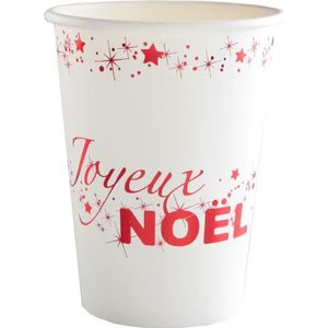 Unique Party Lot de 8 gobelets de No/ël en carton de 255 ml avec houx et poinsettia