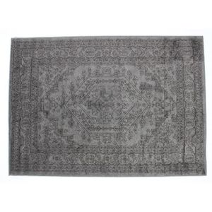 TAPIS DE COULOIR VENISE - Tapis aspect laine aux motif orientale style persan 133 x 190 cm Gris
