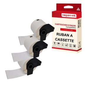 2 Rouleaux D'étiquettes Adresses – Compatible Brother QL Série – 29x62 Mm – Noir Sur Blanc