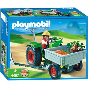 UNIVERS MINIATURE Playmobil Fermière, tracteur faucheuse