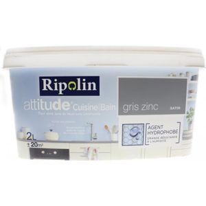 PEINTURE - VERNIS Peinture Cuisine & Bain Gris Zinc Ripolin  Gris 2L