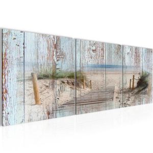Tableau Sur Toile Visario – 120x40 Cm – Plage Et Mer – Prêt à Accrocher