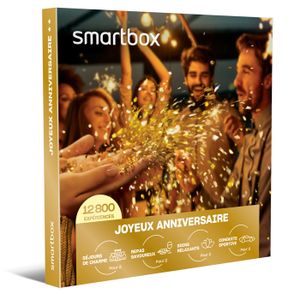 COFFRET SÉJOUR SMARTBOX - Coffret Cadeau - JOYEUX ANNIVERSAIRE - 9000 expériences : séjours de charme, repas savoureux, soins relaxants, évasions s