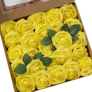 FLEUR ARTIFICIELLE Bouquet de roses artificielles en mousse, fausses 