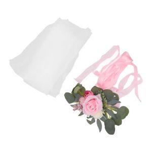 FLEUR ARTIFICIELLE fleurs artificielles de mariage Fleur de dossier de chaise, Simple, décoration attrayante, belles fleurs deco plante Rose