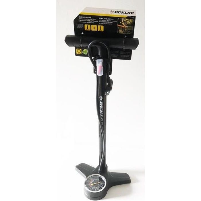 Pompe à vélo de sol CCM avec manomètre pour tête de valve Schrader et  Presta, 120 lb/po2
