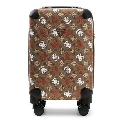 Trolley GUESS Wilder 8 Roues 18 Pouces – Coque Polyuréthane Marron, Femme