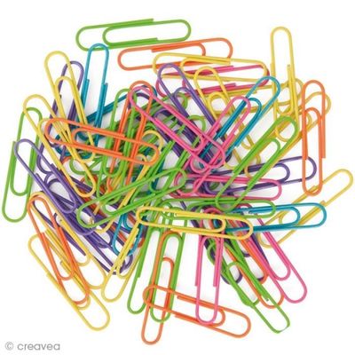 Lot De 100 Trombones Colorés Zébrés - Boîte De Rangement Incluse - Bureau Et Organisation