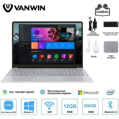 11.6PC Portable VANWIN Intel+8-256Go+Windows11+WiFi+Bluetooth+écran  tactile+rotation 360° Basique&Bureautique Ordinateur portable - Cdiscount  Informatique