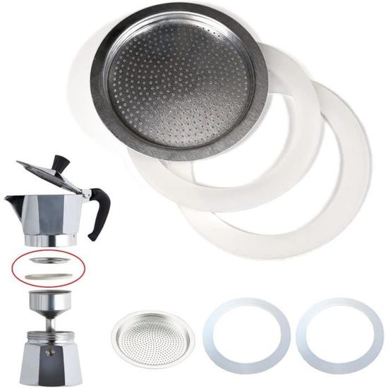 Kit De 4 Pièces De Rechange Pour Machine à Expresso - 3 Joints + 1 Filtre Aluminium Universel - 4