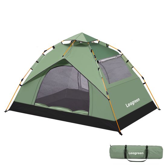 Tente Pop-up Leogreen 3-4 Personnes – Imperméable, UV50+, Double Couche, Déploiement Automatique, Tissu 210D