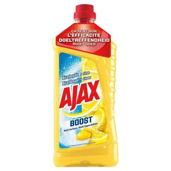 Ajax “Boost” MultiSurfaces Bicarbonate & Citron 1,25L (lot de 4