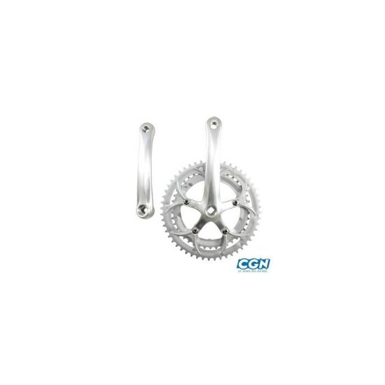 Pédalier Vélo Ultra-léger Alu 170mm 130BCD - Pour Vélo Route/VTT/pliants, Plateau 52T Usiné CNC, Noir - 2