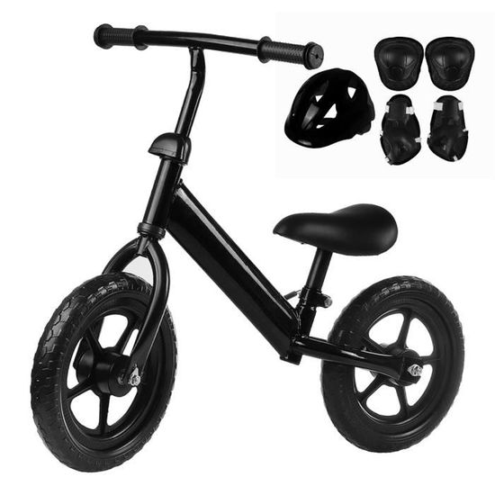 Draisienne Velo D Equilibre Avec Set Protection Pour Enfant De 2 7 Ans Hauteur Ajustable Noir Cdiscount Jeux Jouets