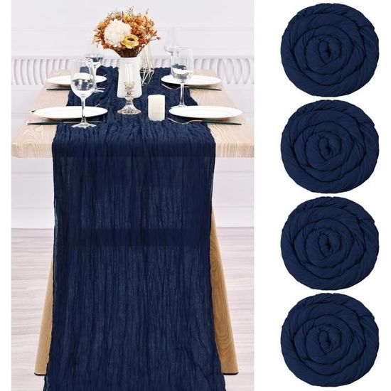 Lot De 10 Chemins De Table En Satin Noir - 30x183 Cm - Décoration Mariage Anniversaire Fête