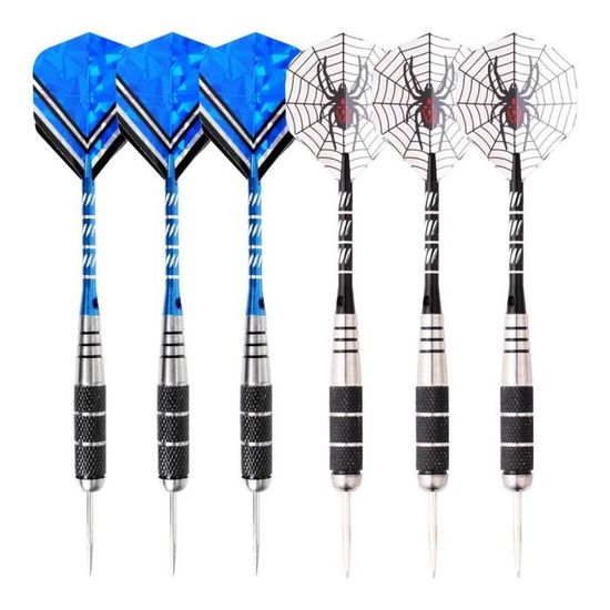 SUQ Set De 15 Fléchettes En Acier 14G - Fléchettes Colorées Avec Tiges Alu Et Affûteur - Idéal Débutants Et Bars