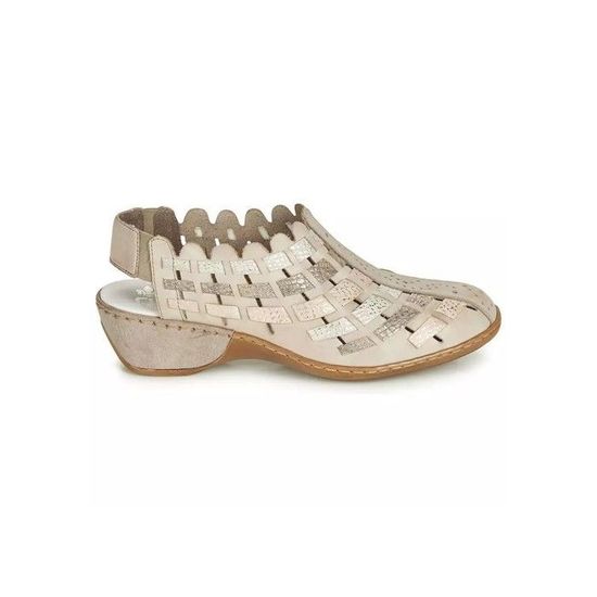 Chaussures Rieker RAVENNA Rieker 43 TAUPE ARGENT 47156 Marron